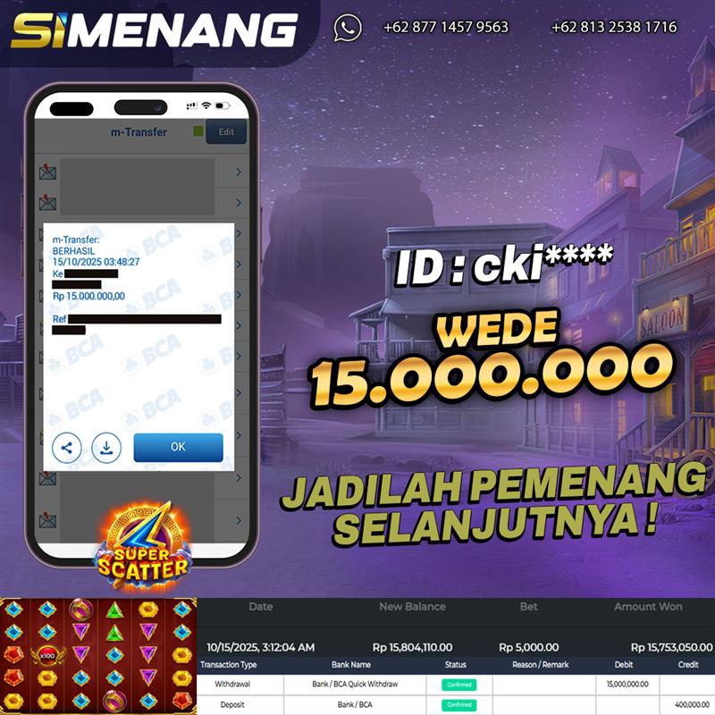 Bukti WD SIMENANG 15 Oktober 2025